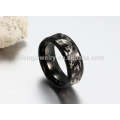 Latest design engraved titanium black rings,fashion stainless steel ring jewelry